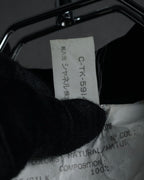 –SPECIAL– “CHANEL” 80’s-90’s pleated silk velvet trim blouse