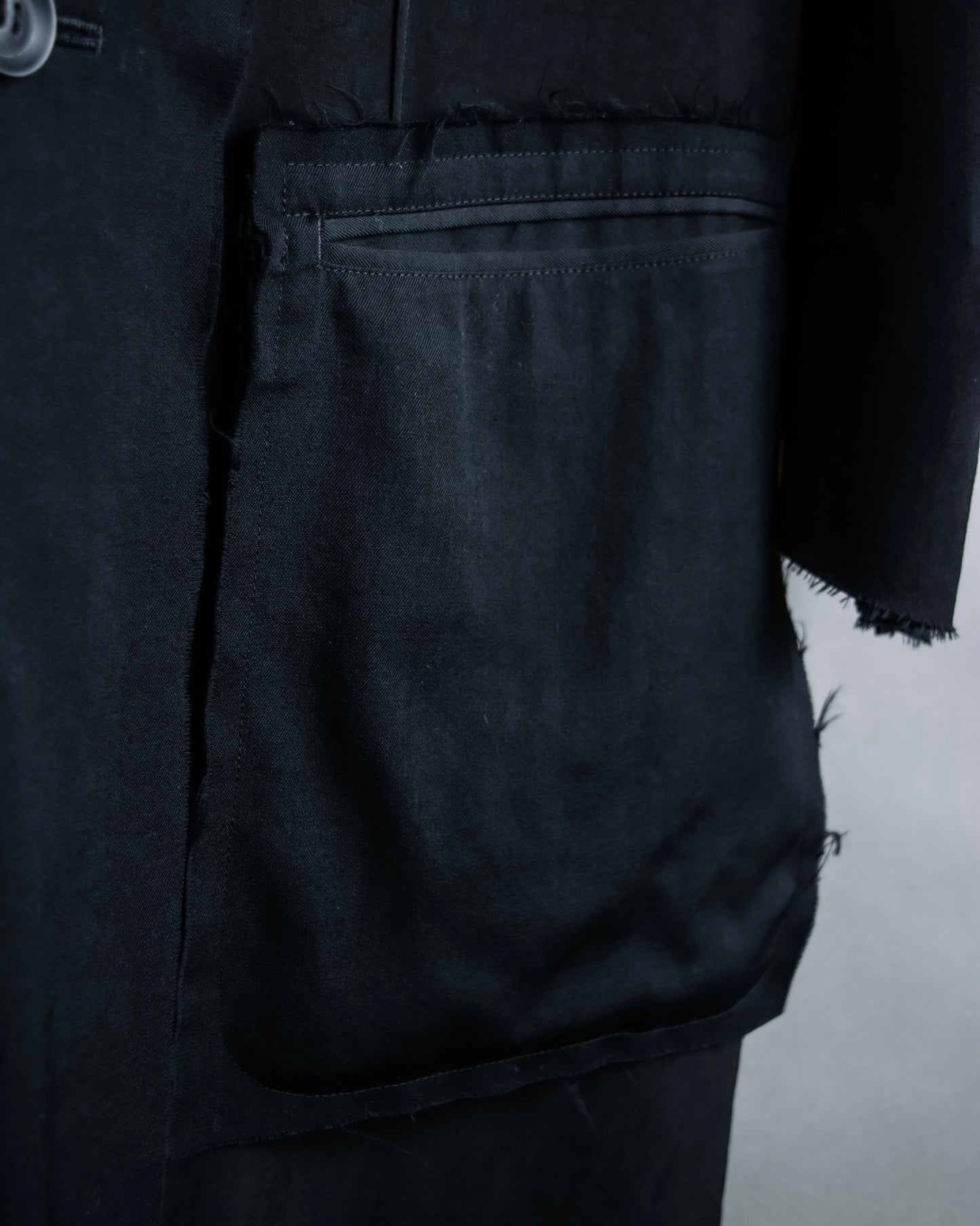 "B Yohji Yamamoto" Inside-out design super long shirt coat