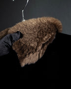 "VALENTINO" Fur collar double-breasted wool coat