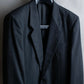 "COMME des GARCONS
HOMME" Notch lapel tailored jacket & wide tapered slacks charcoal gray set up