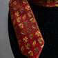 "HERMES" 100% silk fallen leaves pattern neck tie