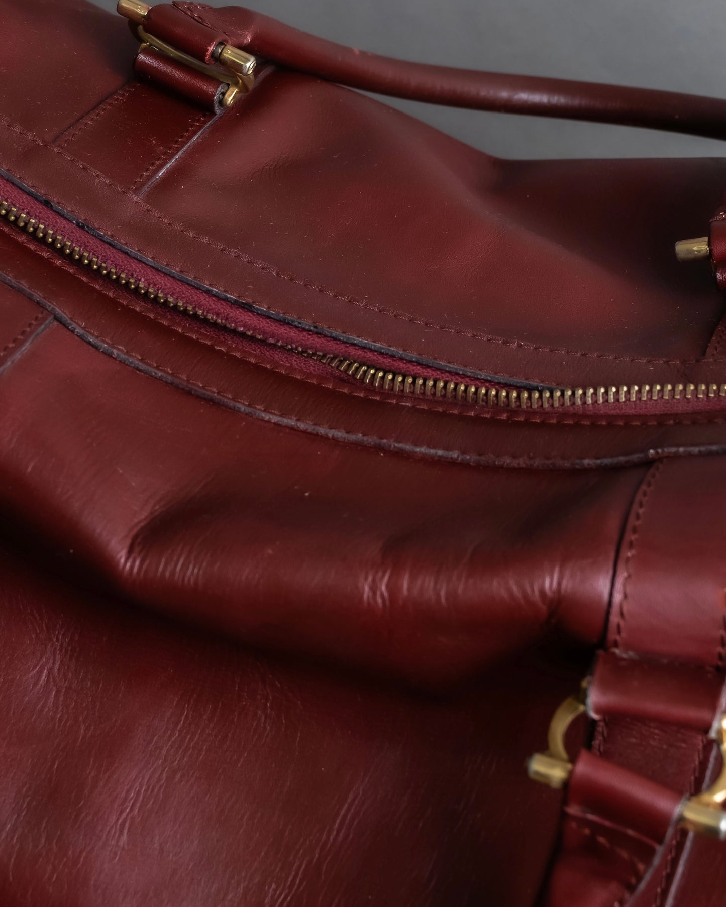 "Cartier" 2C logo engraved bordeaux color boston bag