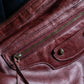 “BALENCIAGA” The Day leather one shoulder bag (burgundy)