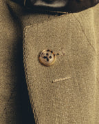 -SPECIAL- "Hermès" 80's-00's Leather collar tailored blazer