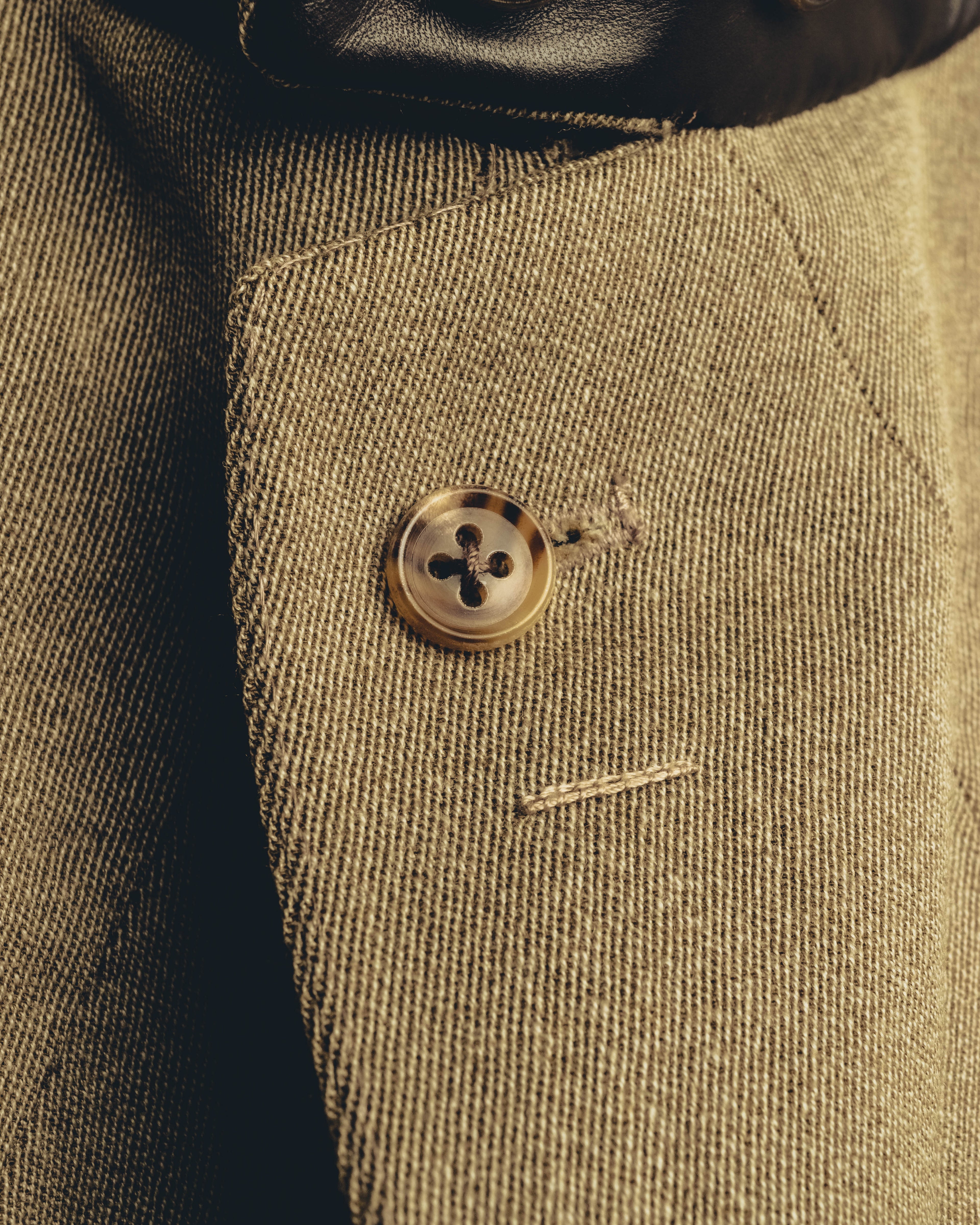 -SPECIAL- "Hermès" 80's-00's Leather collar tailored blazer
