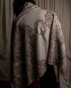 "Christian Dior" Jacquard paisley pattern fringe stole