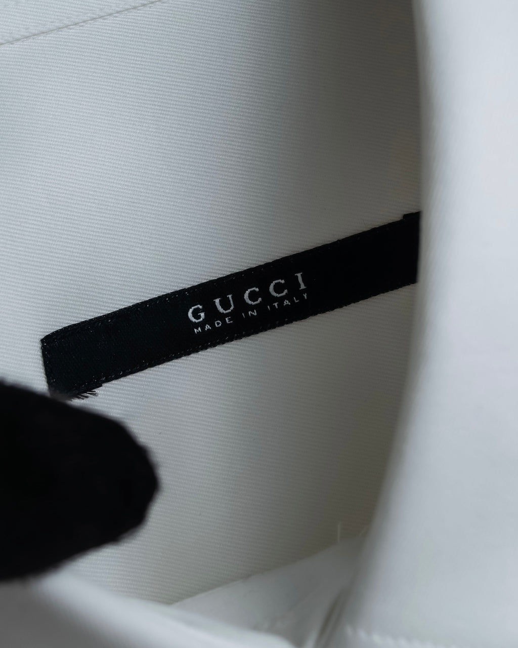 "GUCCI" Slightly glossy cotton white shirt
