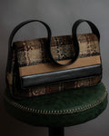 "BURBERRY" Combination leather design check pattern one-shoulder bag