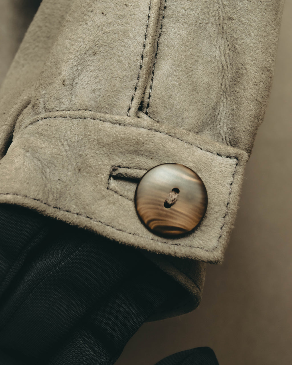 -SPECIAL- “LOEWE” 80’s-early 90’s Taupe suede leather blouson jacket