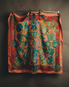 "GUCCI" Late 70's-early 90's oriental motif silk scarf
