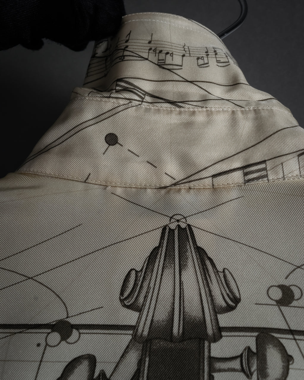 -SPECIAL- "HERMES" 00's Jean-Paul Gaultier Era Silk Twill Shirt "La Musique des Sphères