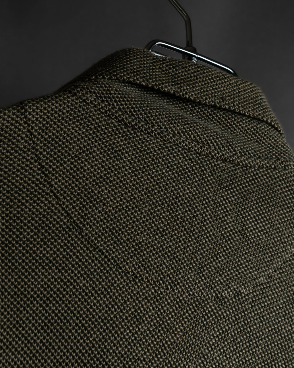 "Vintage herringbone long sleeve polo shirt"