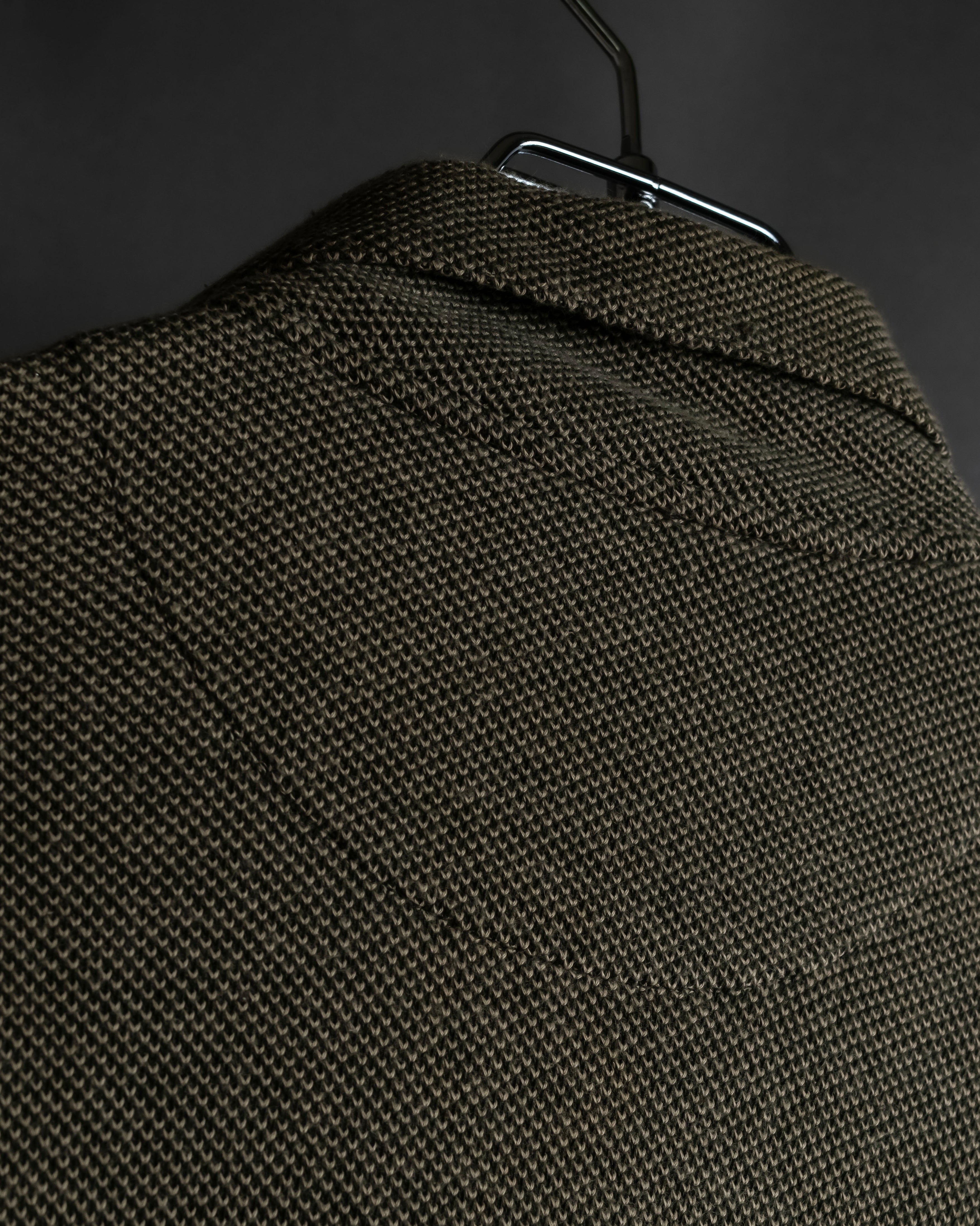 "Vintage herringbone long sleeve polo shirt"