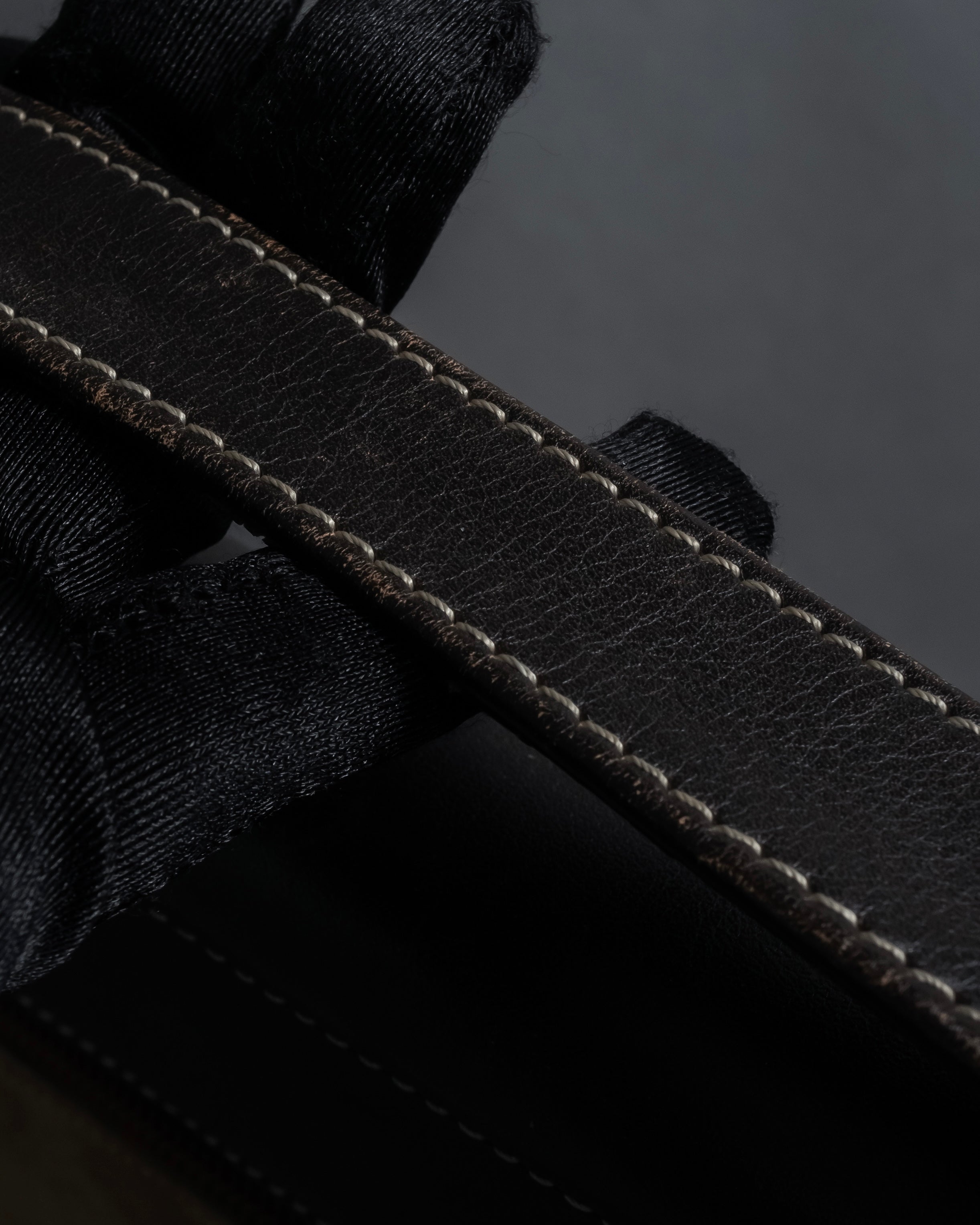 "LOEWE" 80's-90's Logo engraved suede leather combination business bag