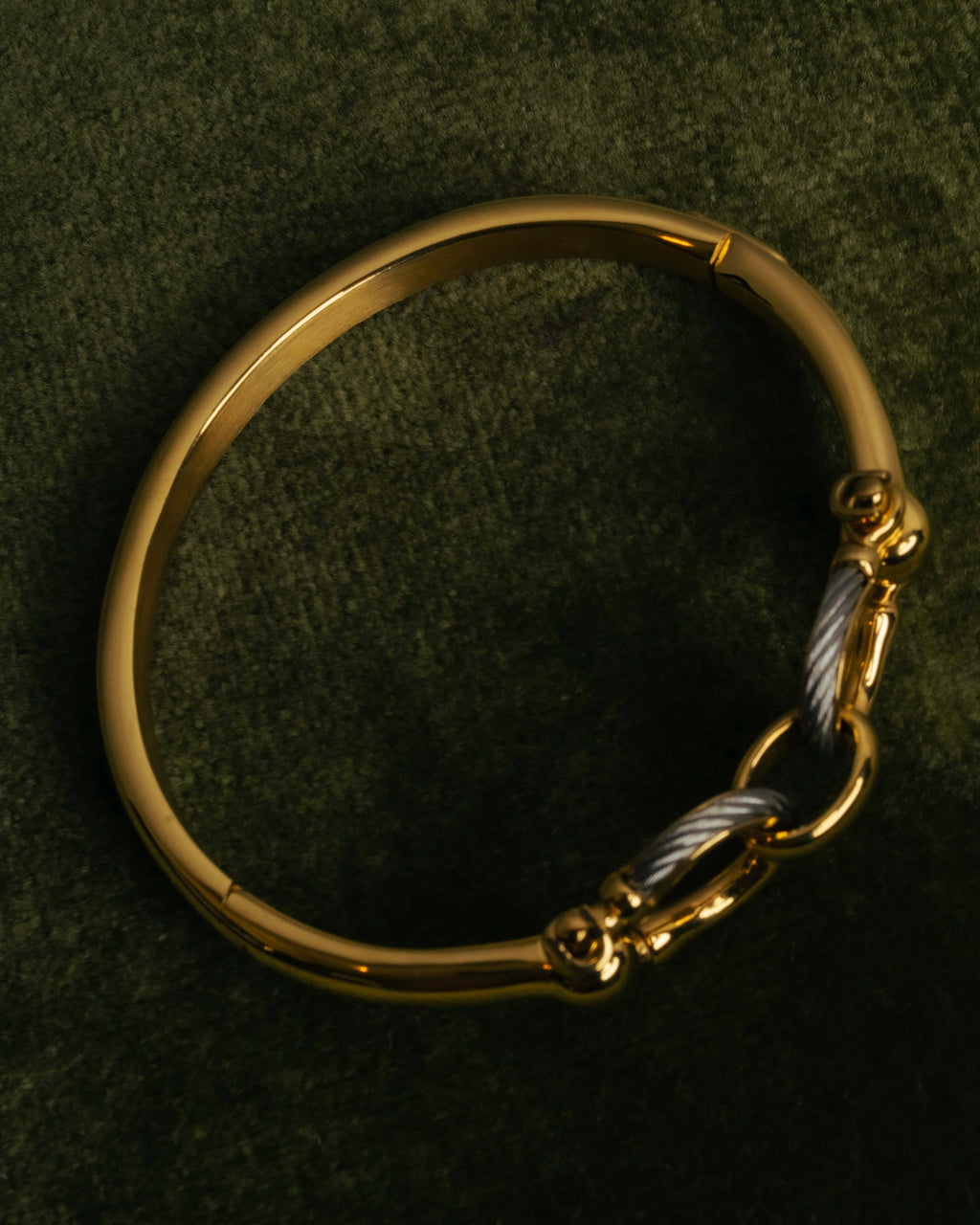 "CHARRIOL" 90's-00's Vintage PVD gold and steel cable link bangle