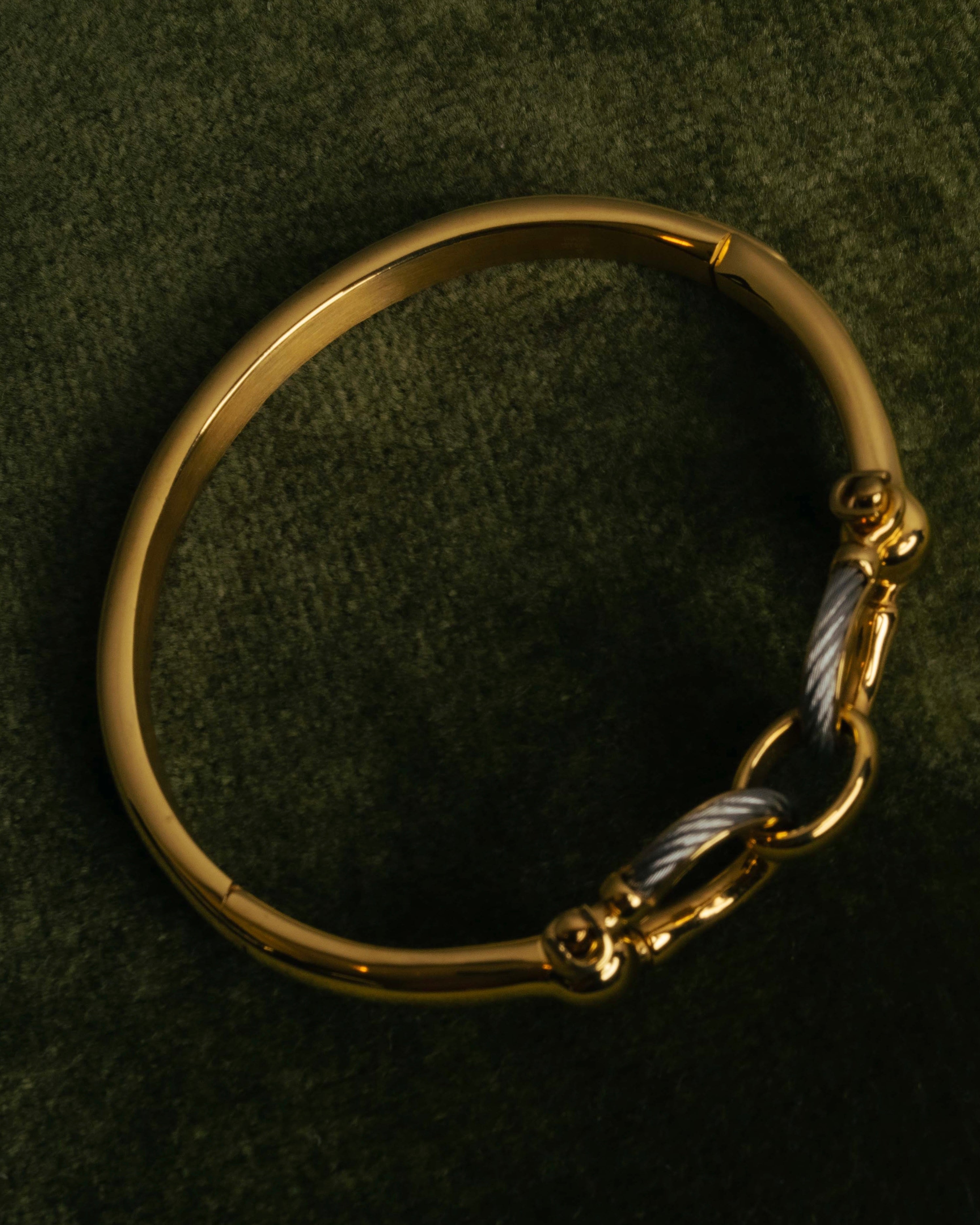 "CHARRIOL" 90's-00's Vintage PVD gold and steel cable link bangle
