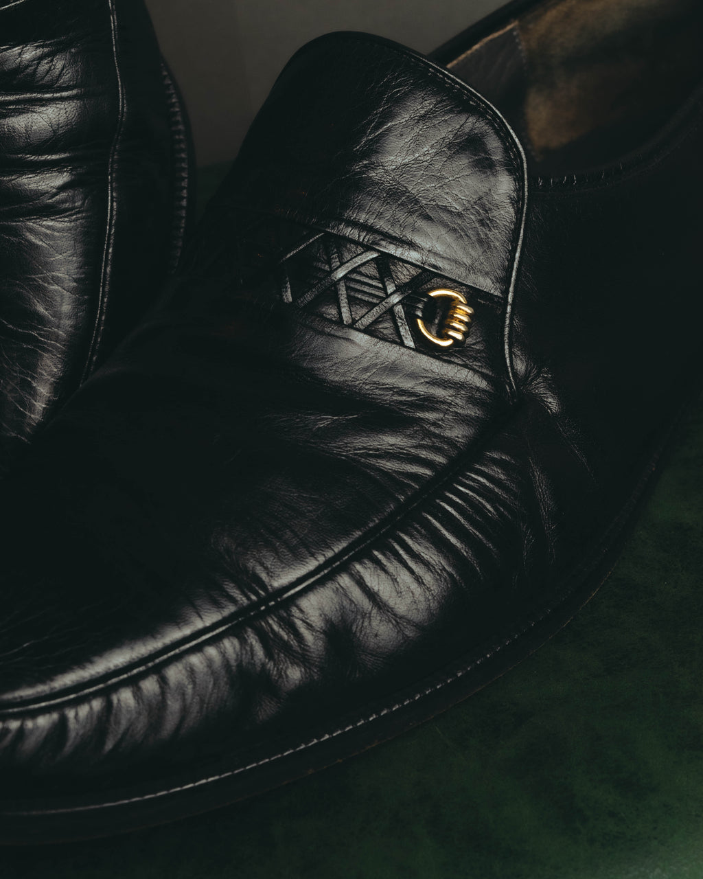 "Christian Dior" 80's-90's Braided leather loafers