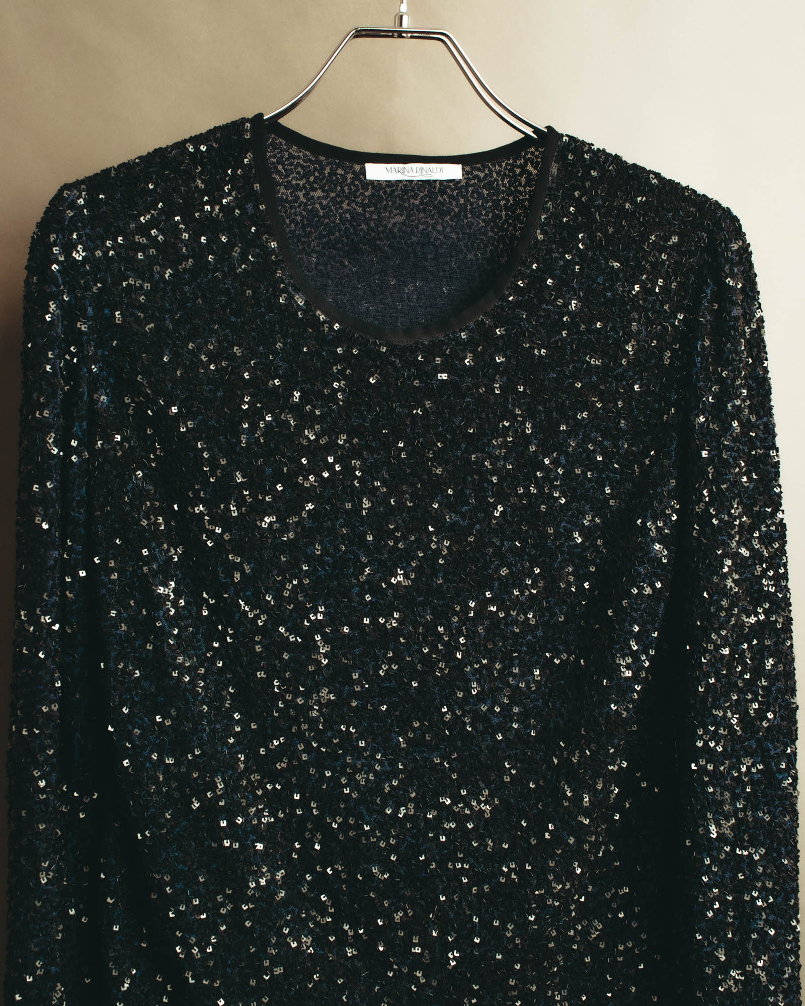 "MARINA RINALDI" 00's-10's Sequined lace long sleeve top