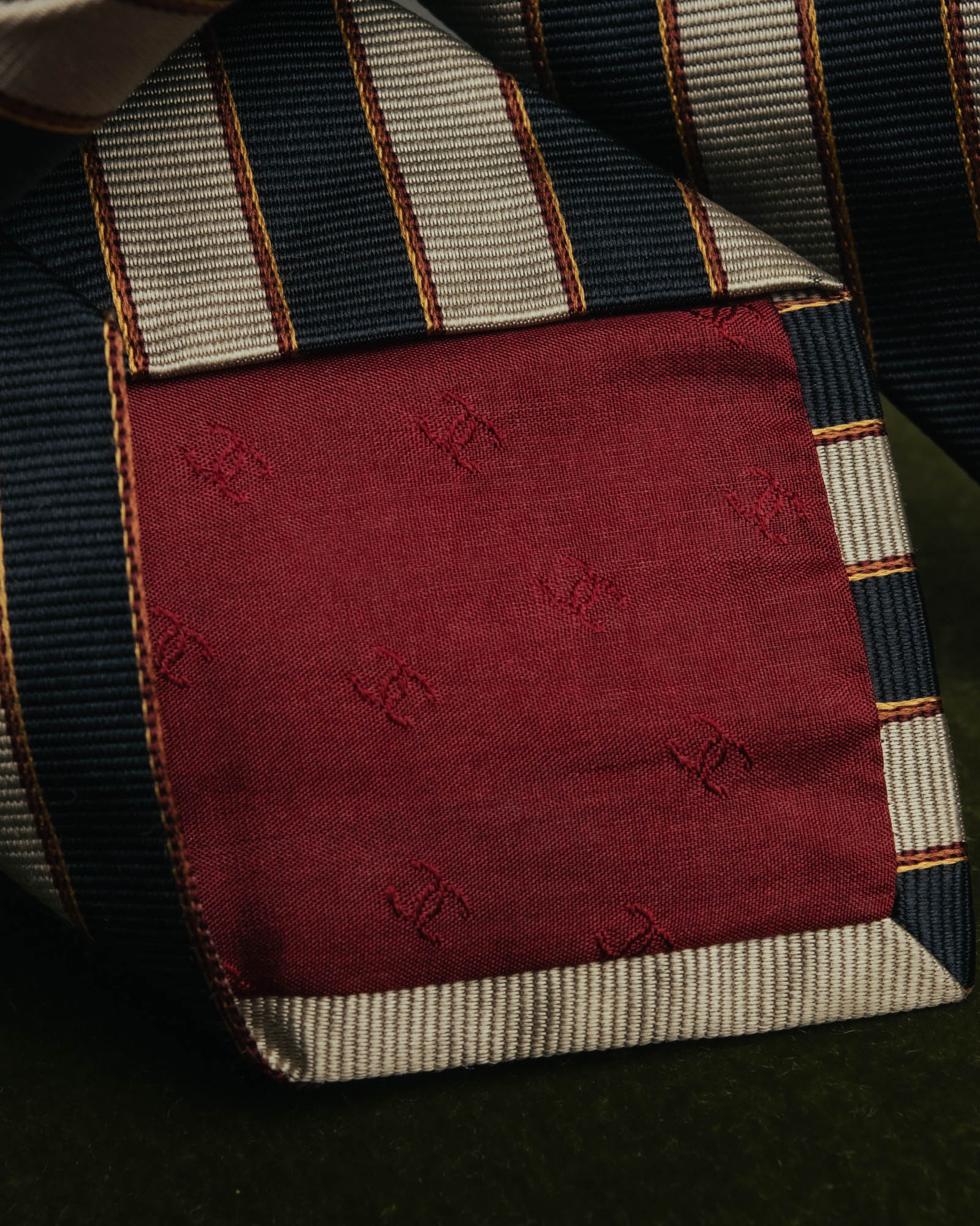 "CHANEL" 90's-00's Classic silk regimental striped tie