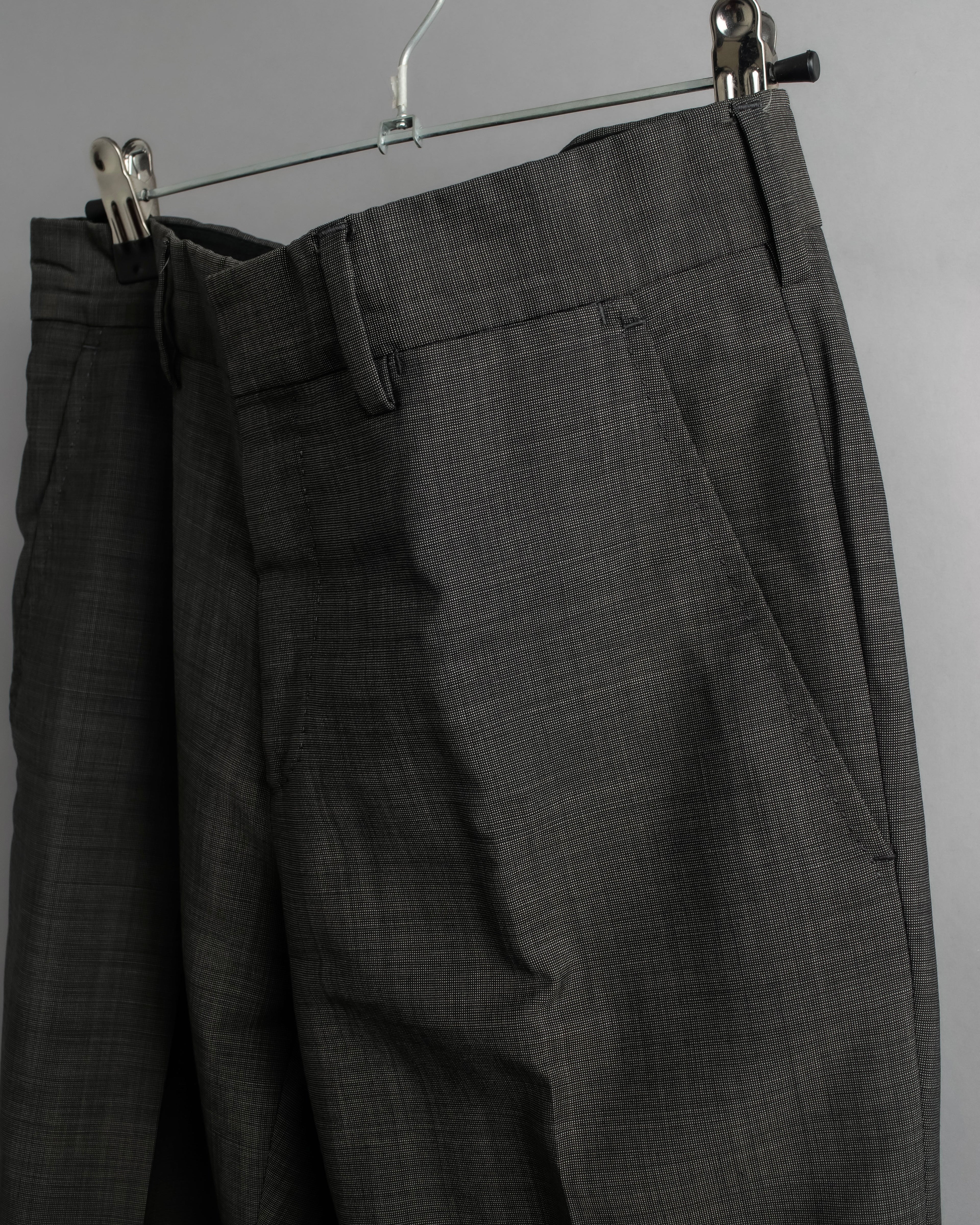 "PRADA" Sharkskin wool minimal tailoring set up