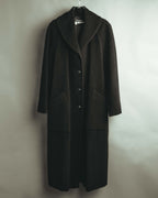 -SPECIAL- "Salvatore Ferragamo" 90's-00's Alpaca wool oversized shawl collar long coat