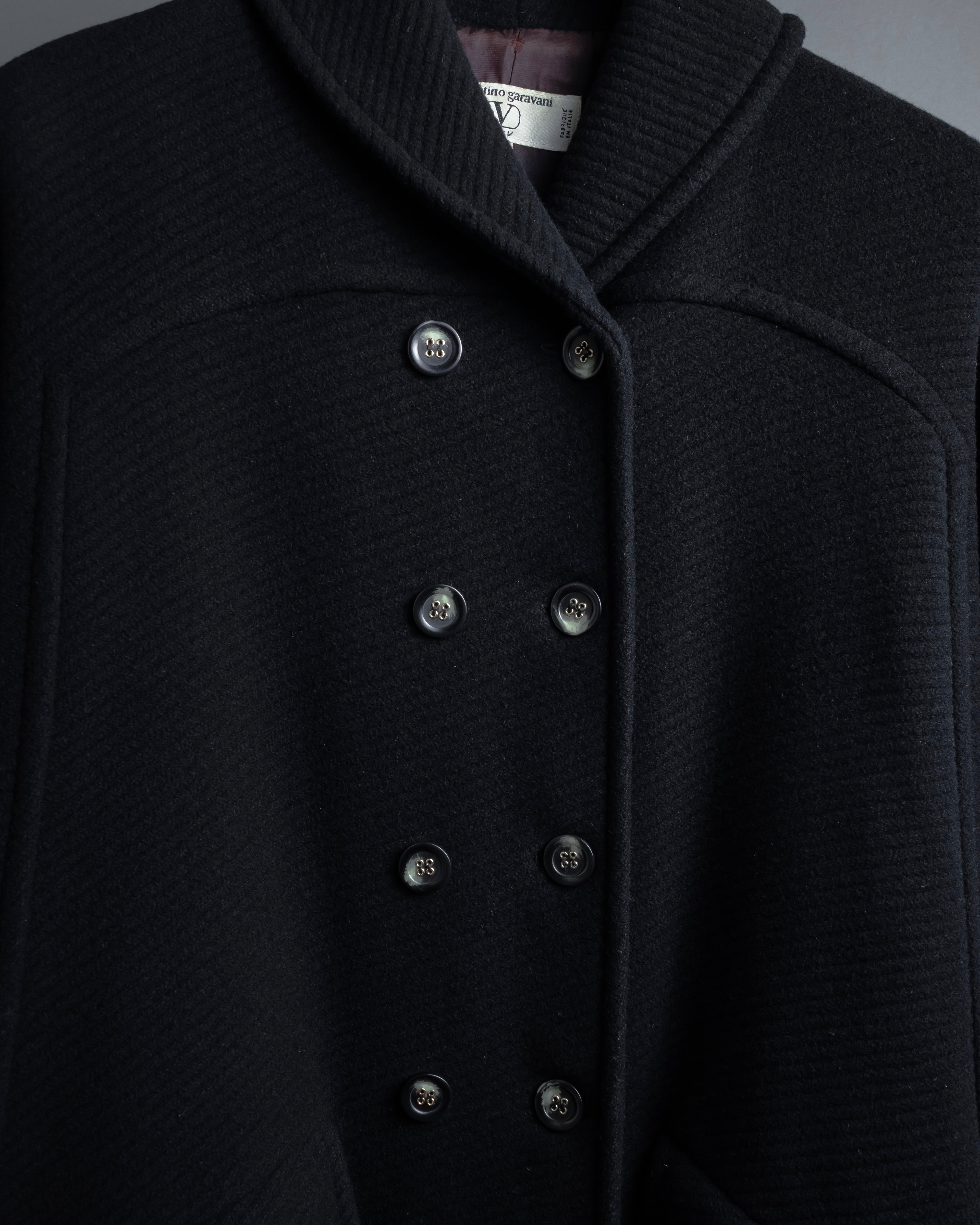 "Valentino Garavani"Shawl collar A-line silhouette long coat