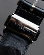 "BURBERRY" Equestrian Knight design leather belt