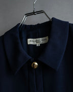 "BALENCIAGA" Gold button design navy color dress