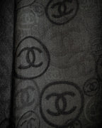 "CHANEL" Logo engraved design cashmere super large stole