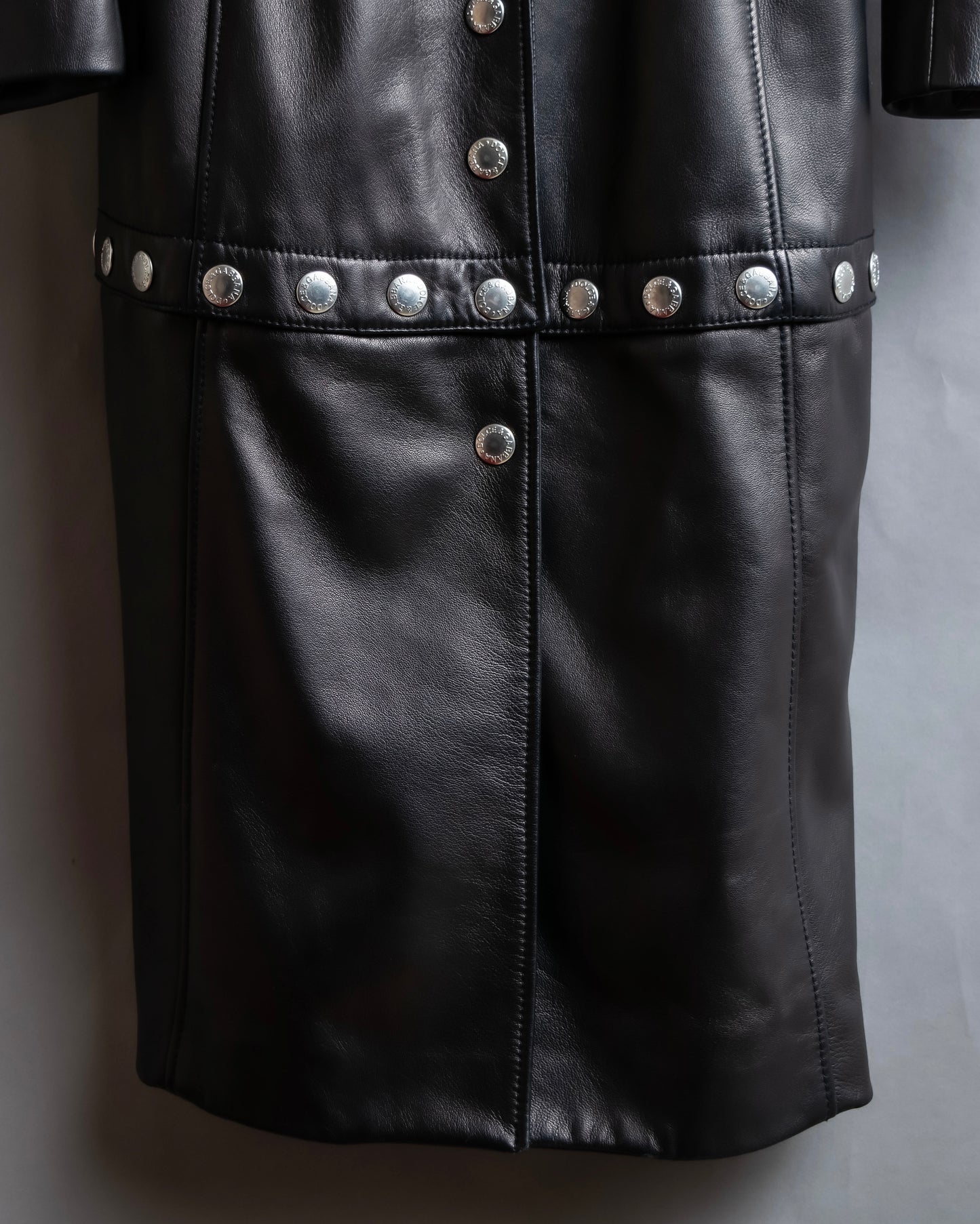 "Dolce & Gabbana" Silver stud design leather 2way coat