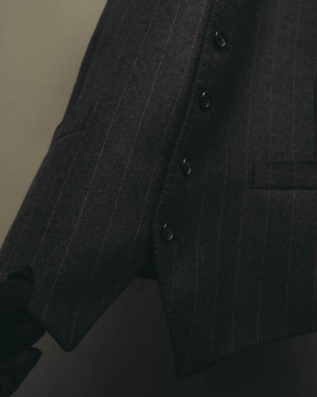 -SPECIAL- “HERMES” 2007-2009 Super 100s pinstripe tailored long gilet