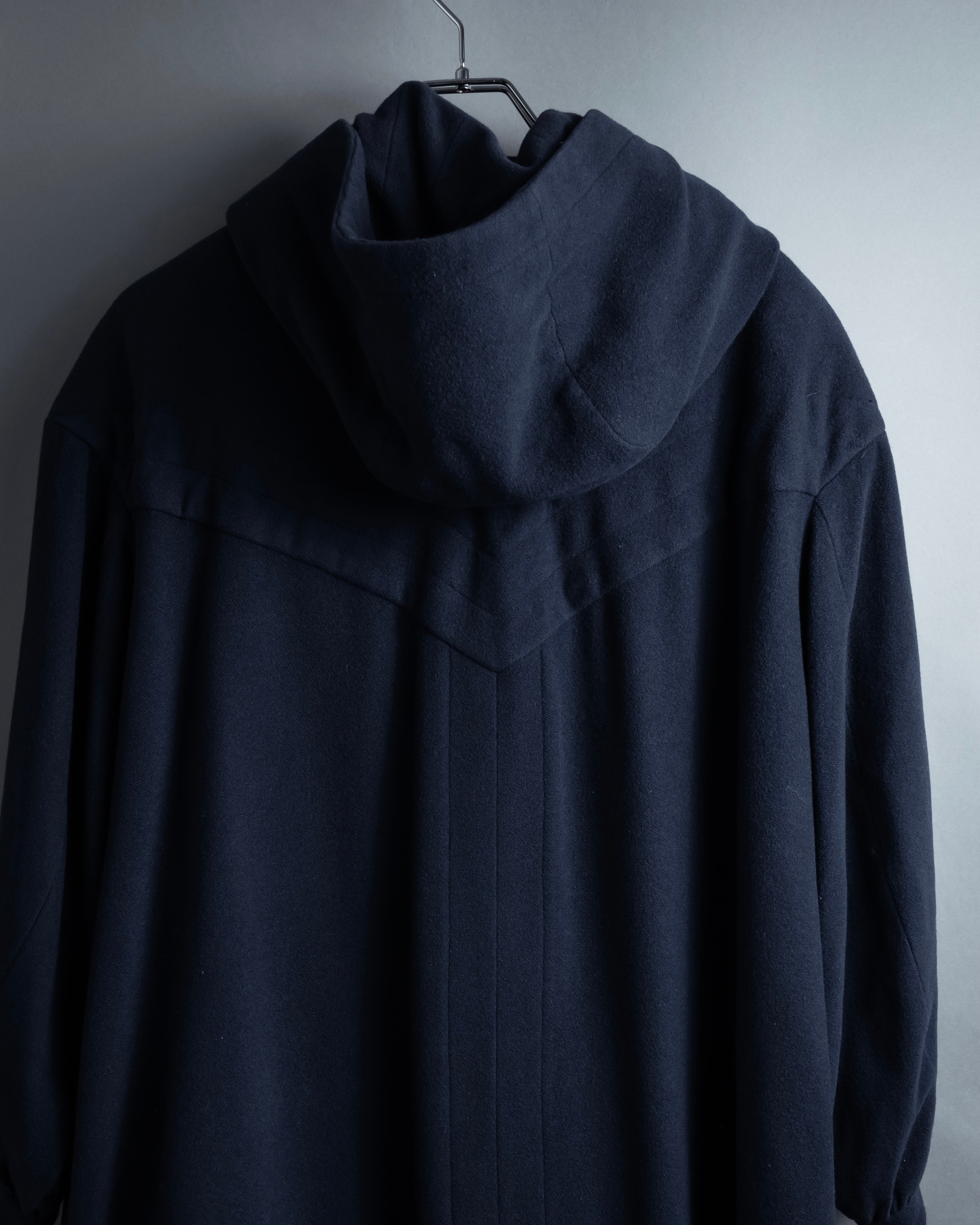 "YVES SAINT LAURENT" Metal toggle design melton wool duffel coat
