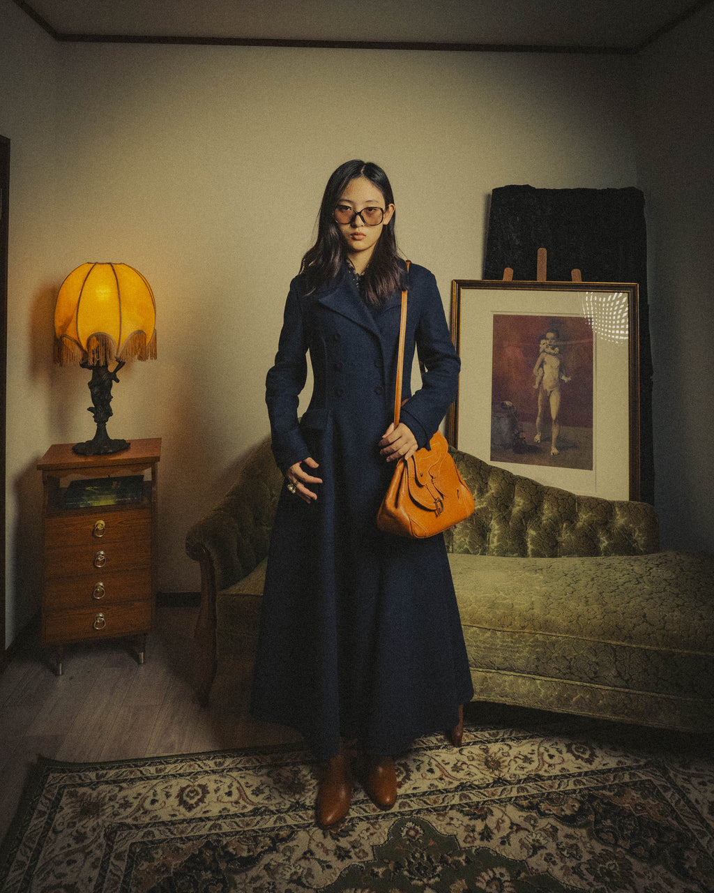 -SPECIAL- “Christian Dior” 2017 AW Navy double breasted A line long coat