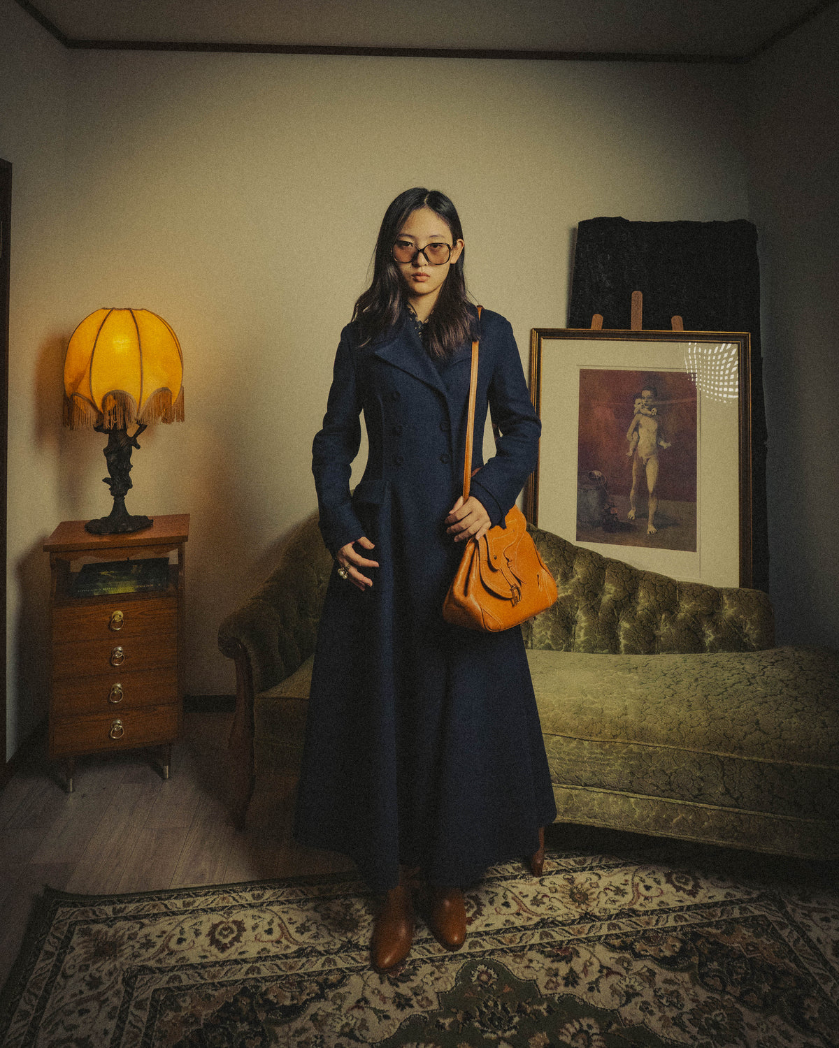 -SPECIAL- “Christian Dior” 2017 AW Navy double breasted A line long coat