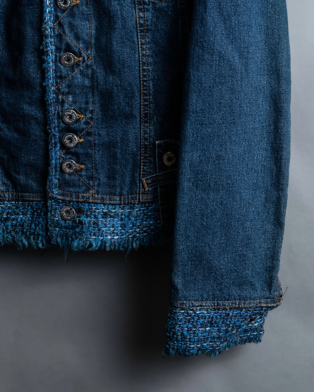 “D&amp;G” Tweed attached bijou button denim jacket