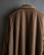 "BURBERRYS" Gold trim design belted gown coat