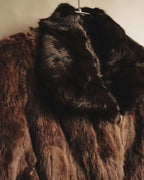 "ROBERTO VALENTINO" Reversible brown fur coat
