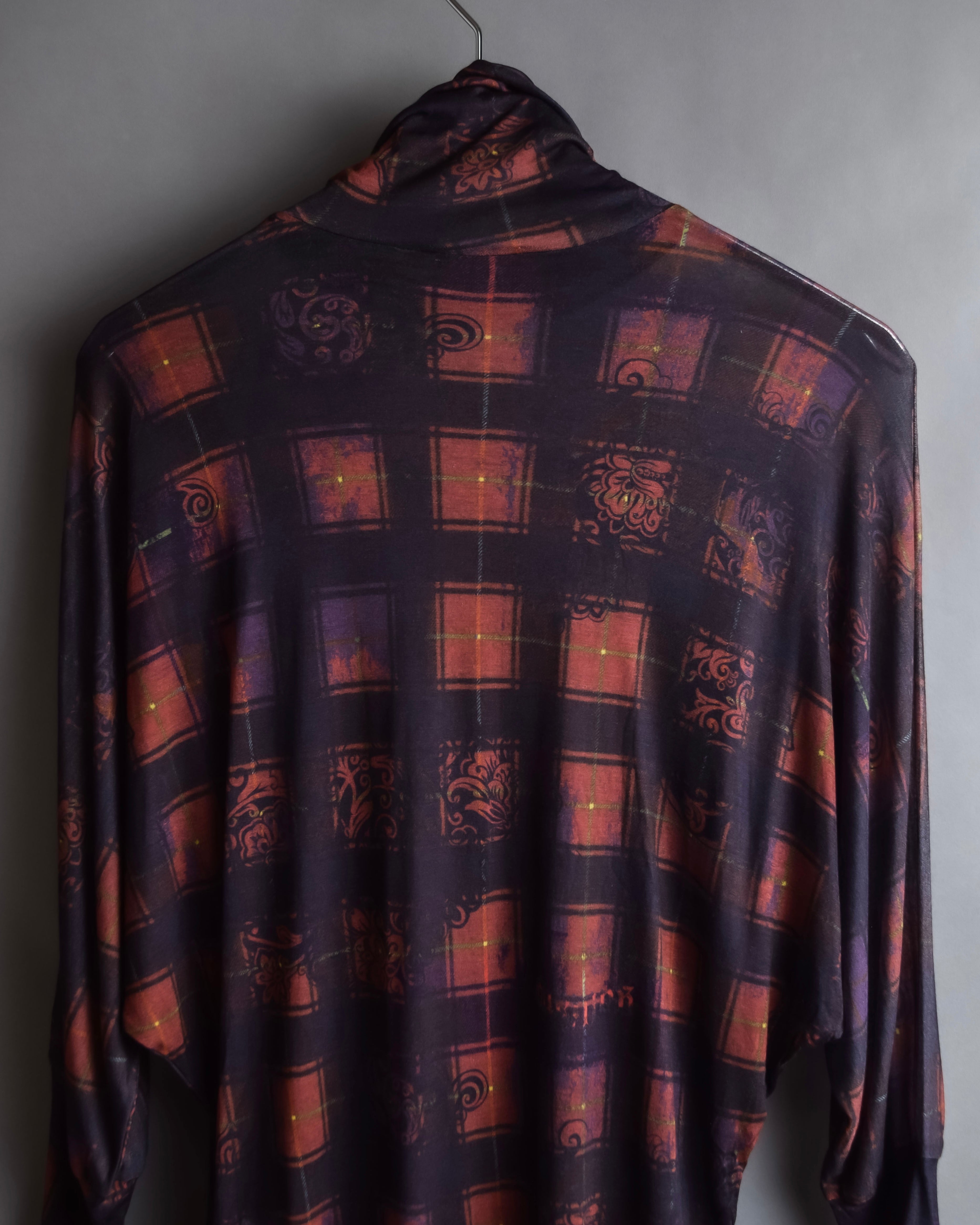 "John Galliano" Layered oriental check pattern pullover