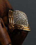 "GUCCI" Interlocking G rhinestone design dome-shaped ring