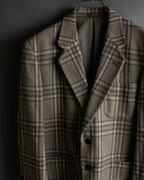 "BURBERRYS" Windowpane pattern tweed tailored jacket