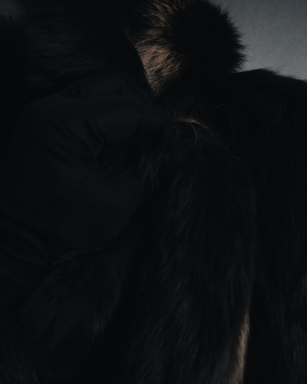 "BIEMME" 00’s striped rabbit fur belted coat