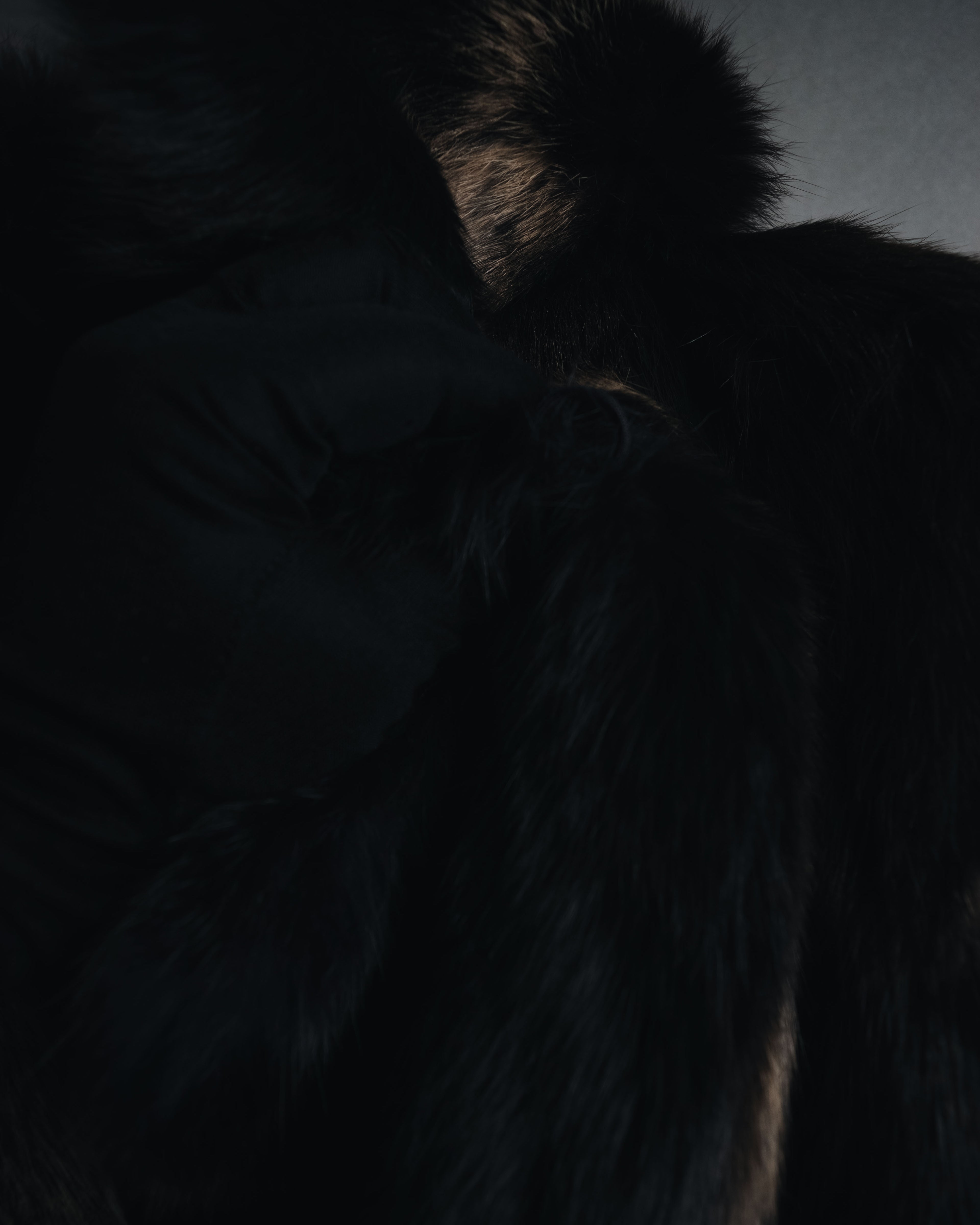 "BIEMME" 00’s striped rabbit fur belted coat