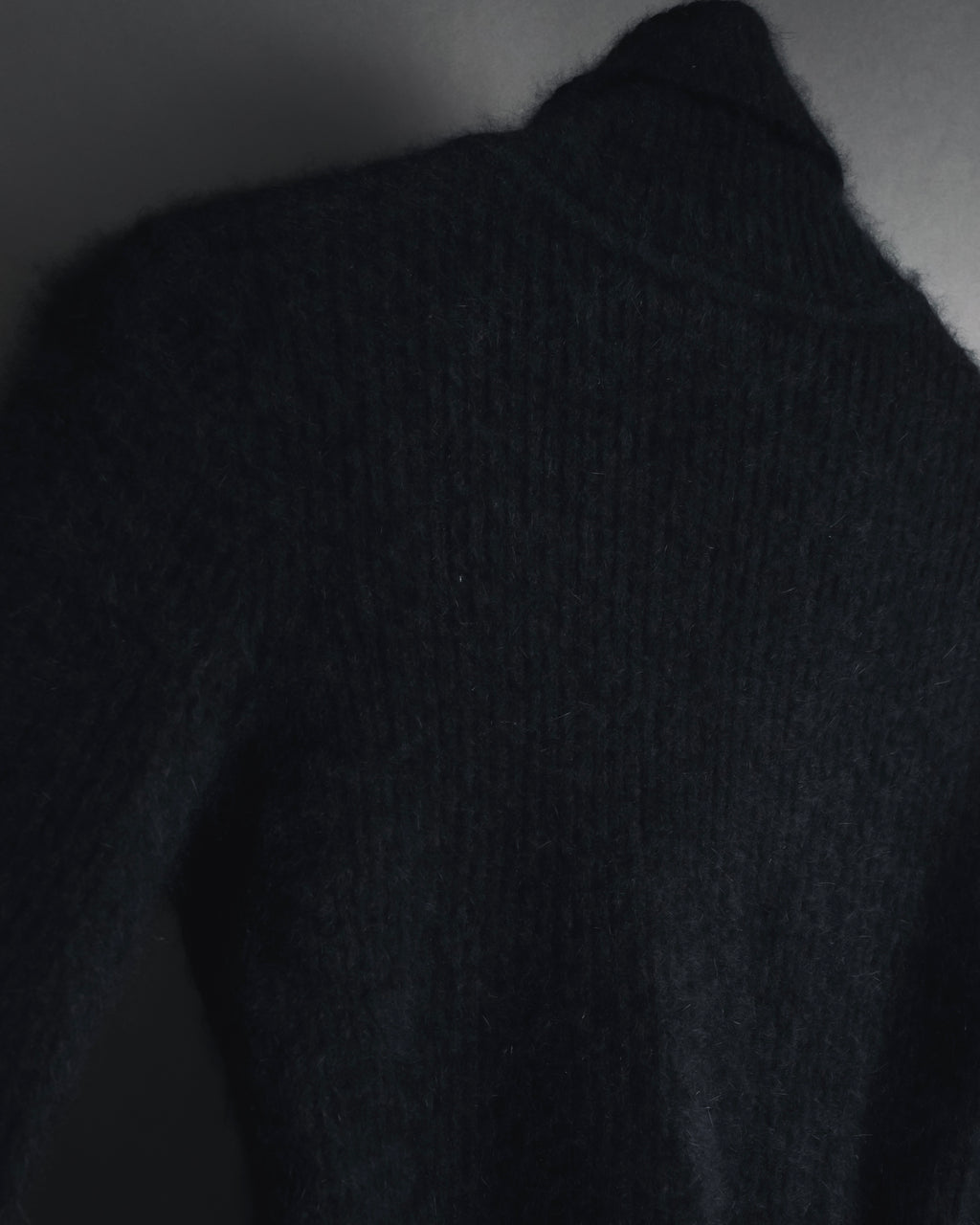 "I WISH" Angora-blend fuzzy turtleneck knit