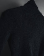 "I WISH" Angora-blend fuzzy turtleneck knit