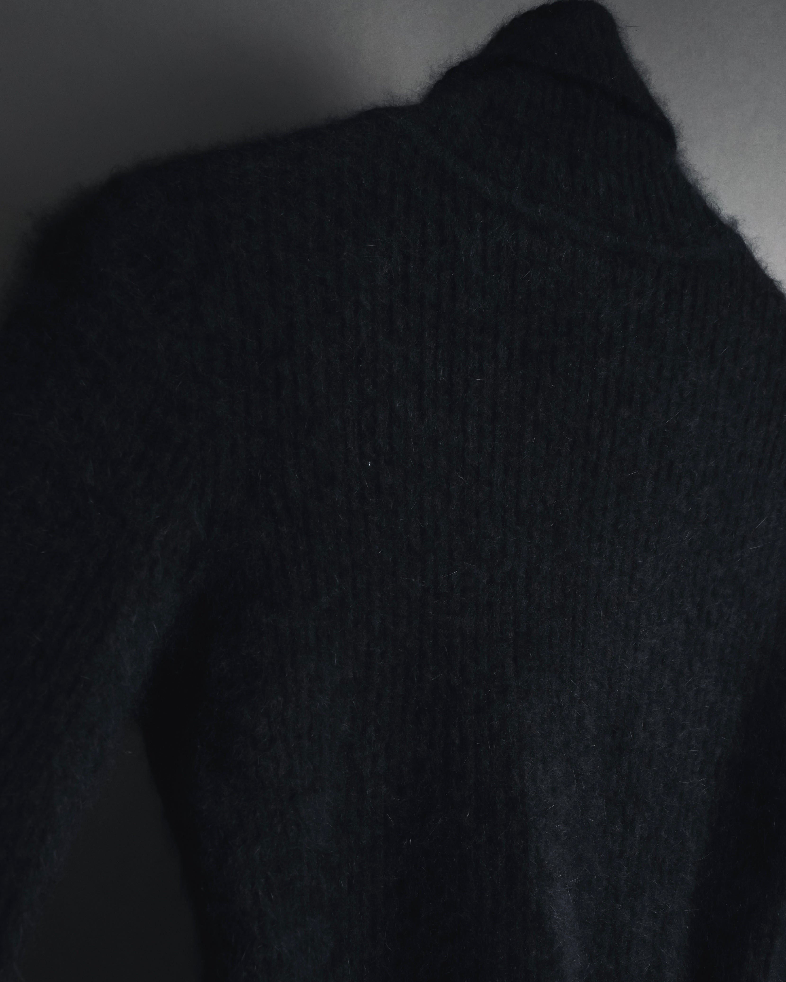 "I WISH" Angora-blend fuzzy turtleneck knit