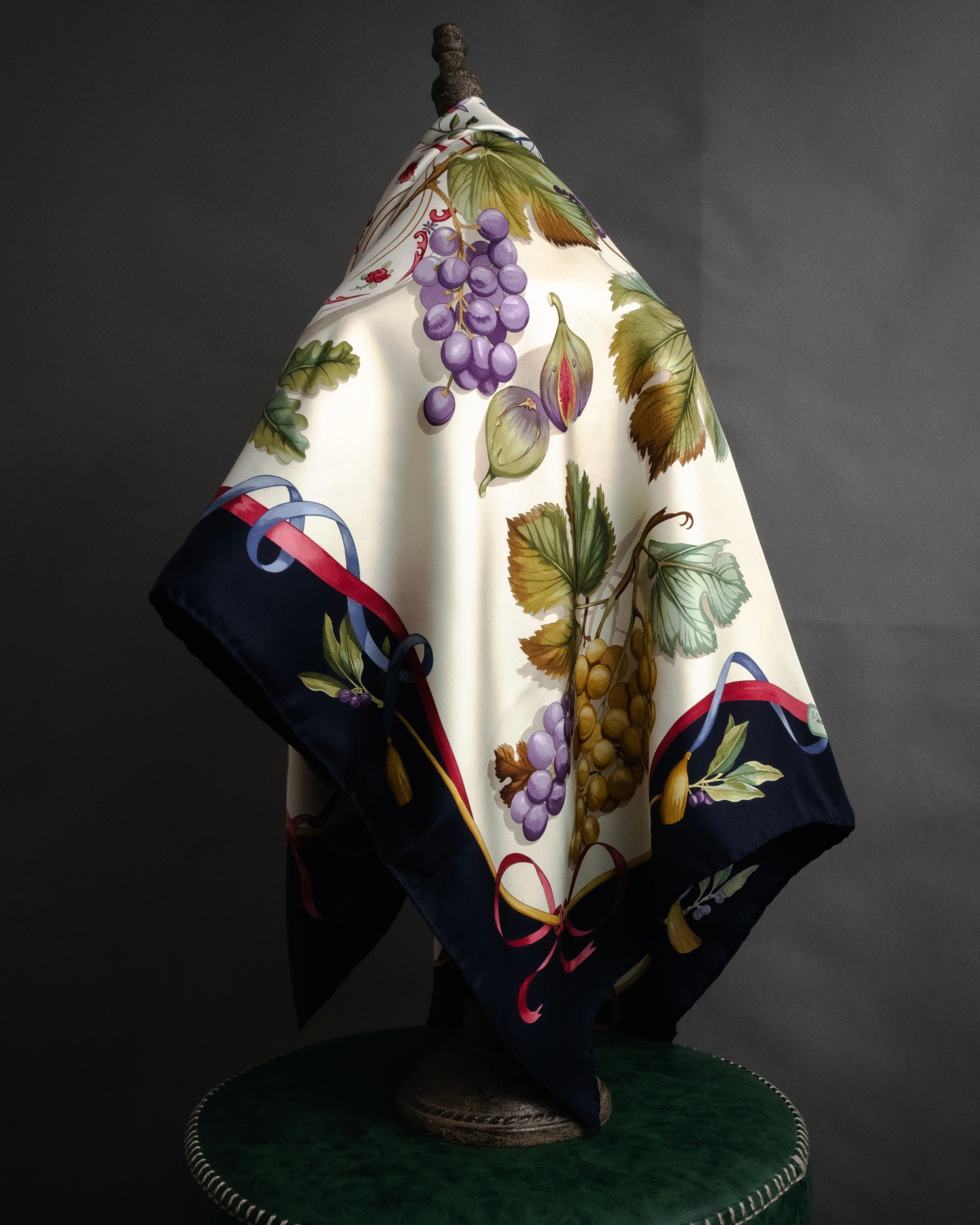 “Salvatore Ferragamo” 90’s Harvest still life silk scarf