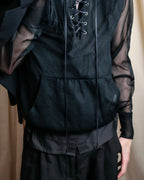 "sacai" Wig design sheer hooded pullover