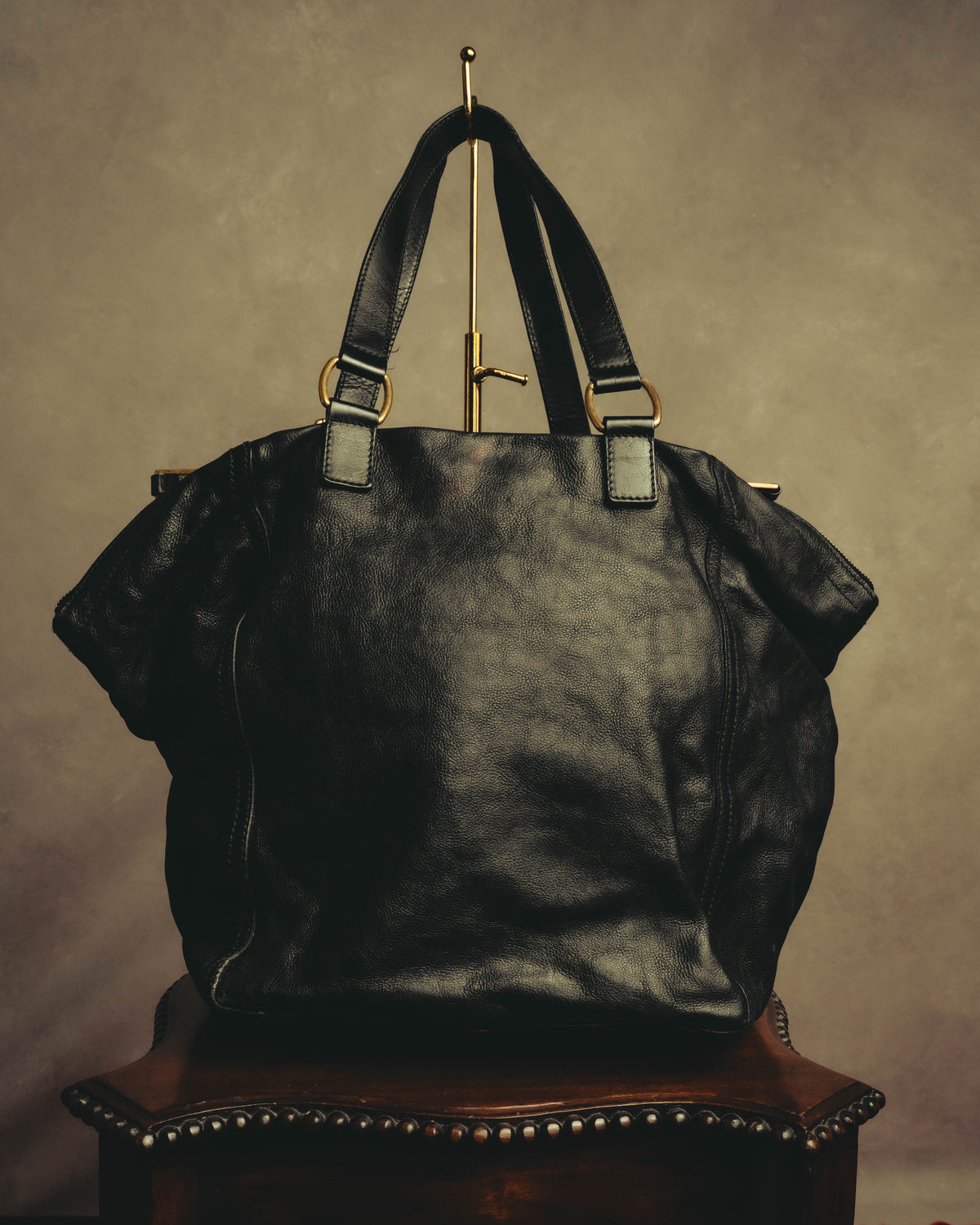 "Yves Saint Laurent" 00's-10's Slouchy leather downtown tote bag