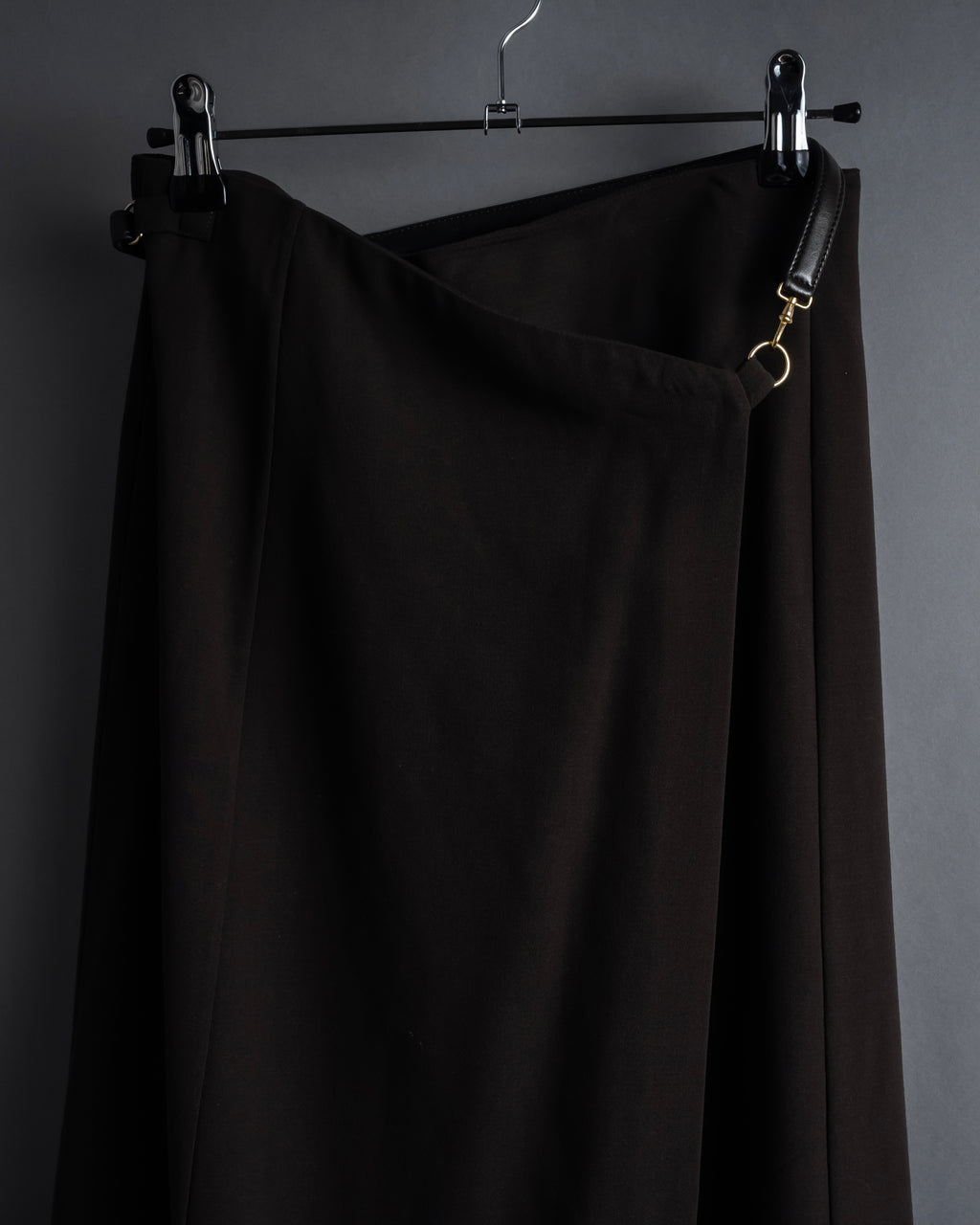 "HERMES" 90's Gold parts design derived from horse tack flared skirt