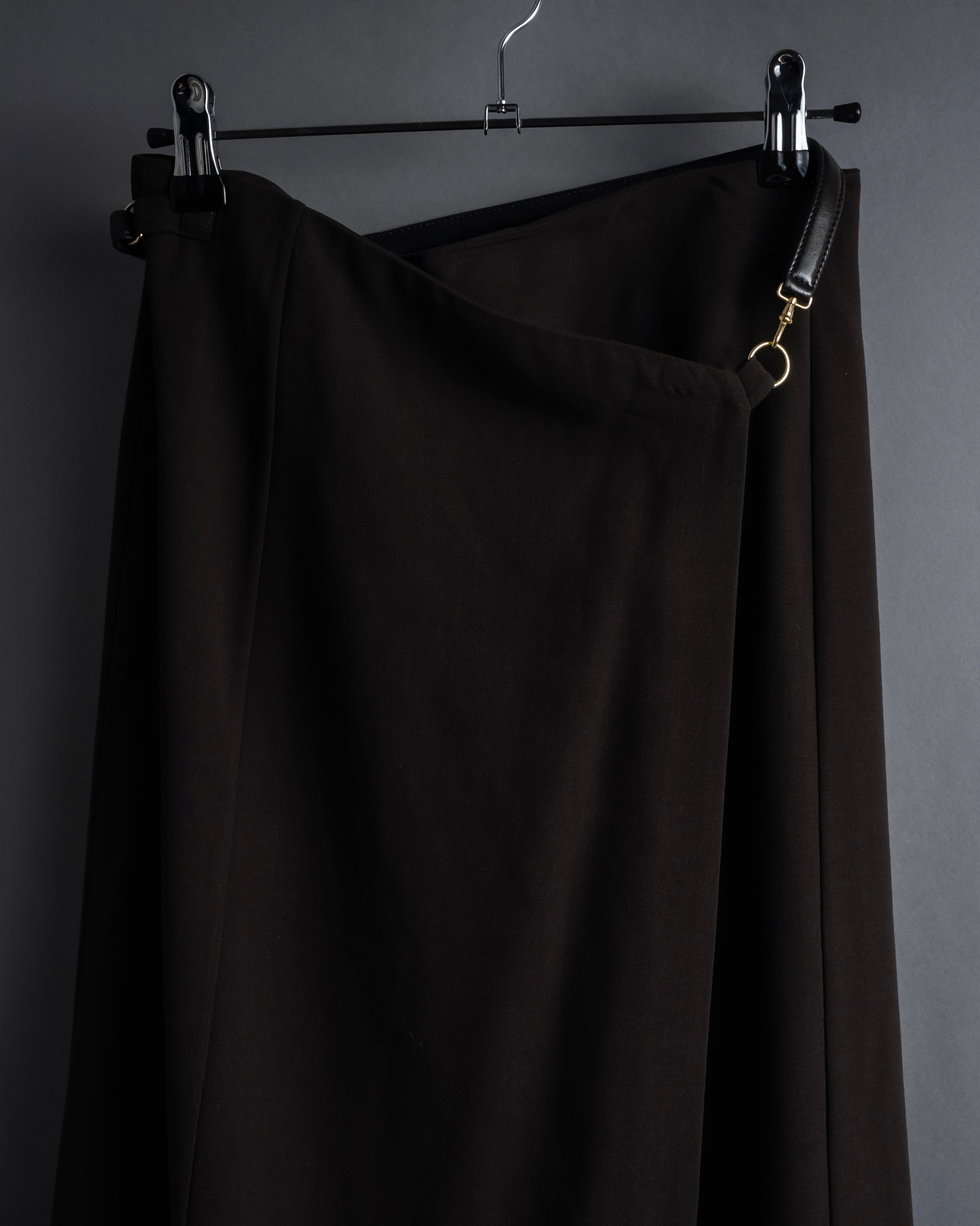 "HERMES" 90's Gold parts design derived from horse tack flared skirt